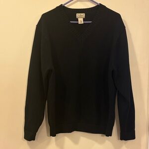 L.L. Bean Men's Classic Black V-Neck Sweater